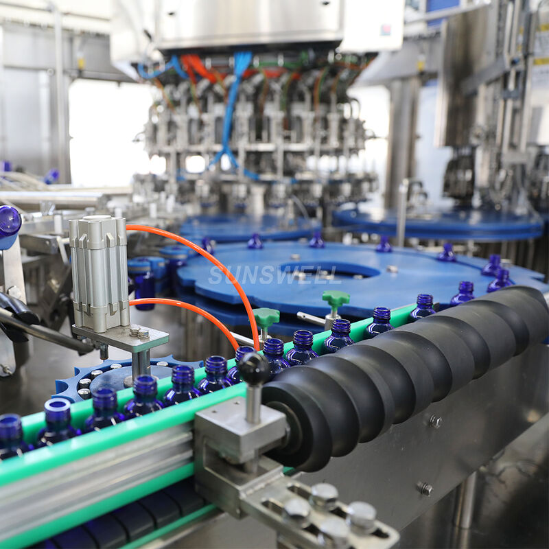 Automatic 2 oz glass bottle tonic rinsing servo piston filling capping machine